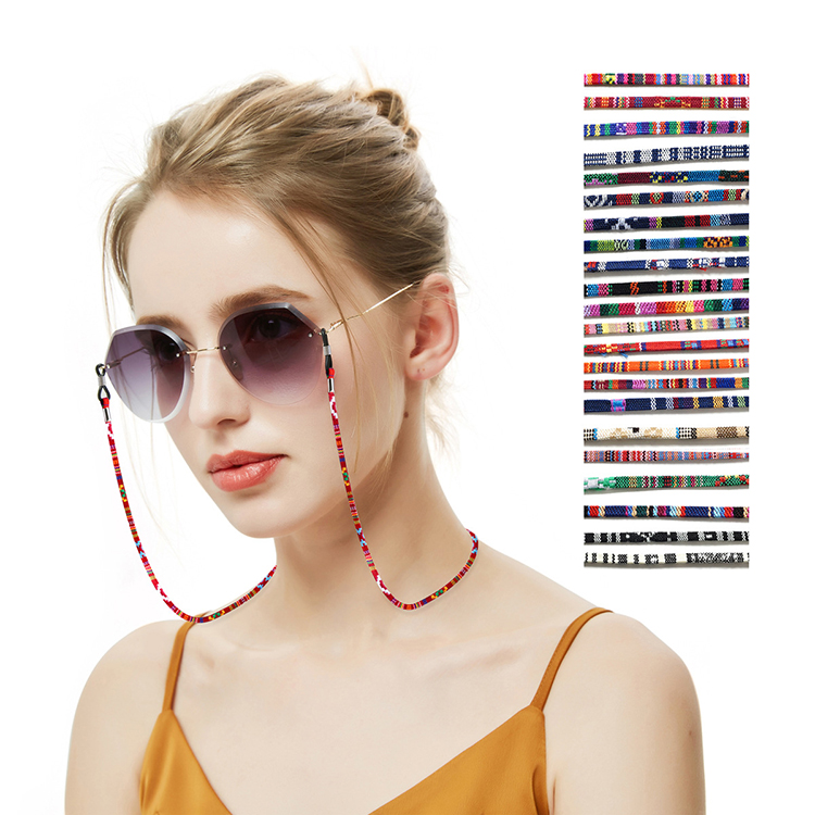 Correntes e cordões de óculos esportivos personalizados de nylon de segurança da moda atacado